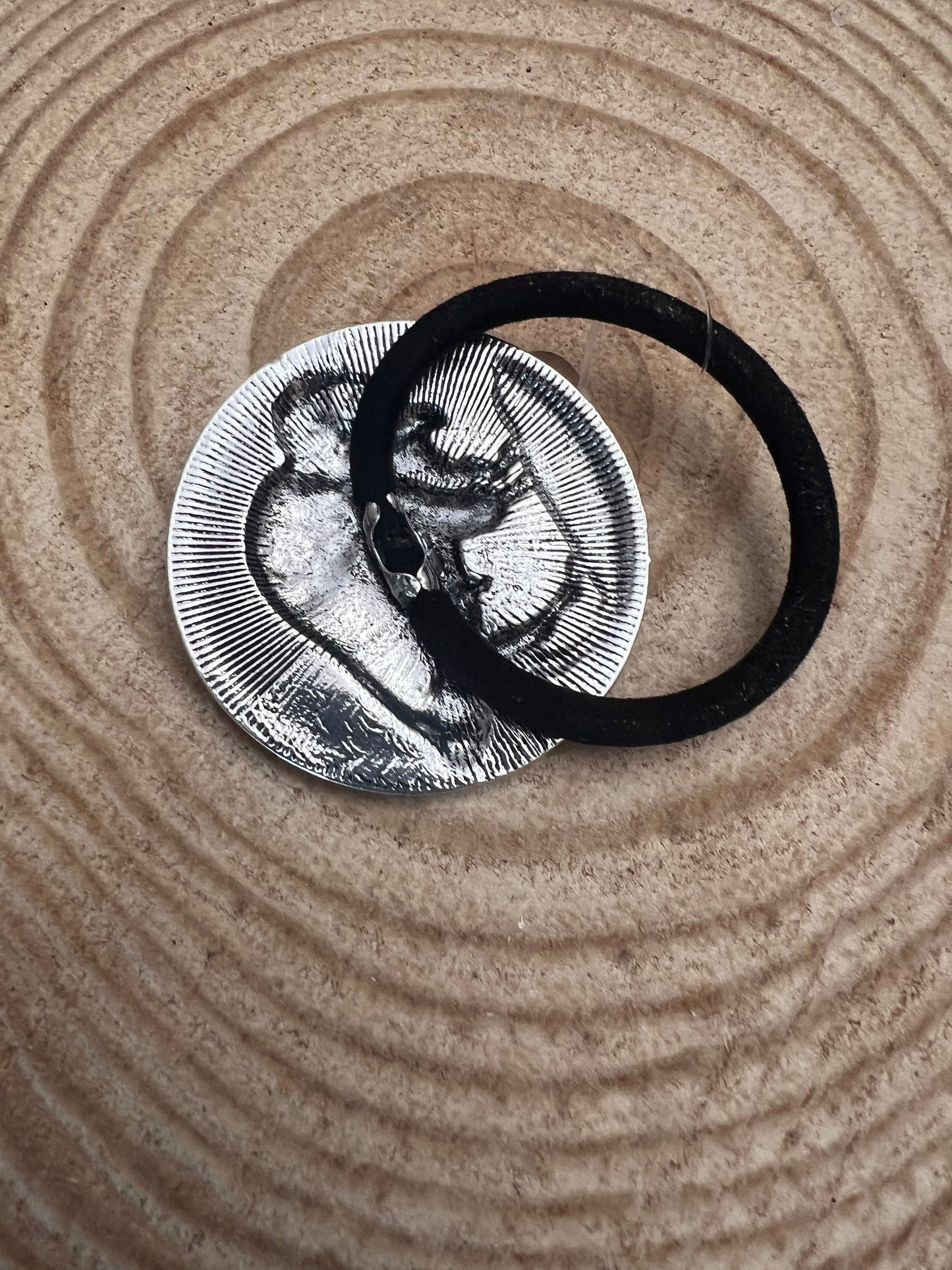 Western Large Buffalo Coin Hair Tie — 2" Faux Buffalo Coin Charm