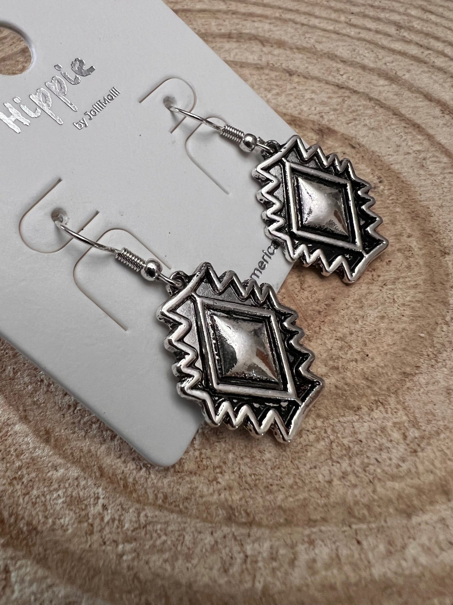 Western Southwestern Concho Dangle Earrings — 1½" Drop
