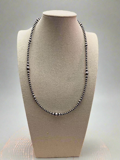 Graduated Sterling Pearl Necklace — 22 inch (4-5-6-8mm)