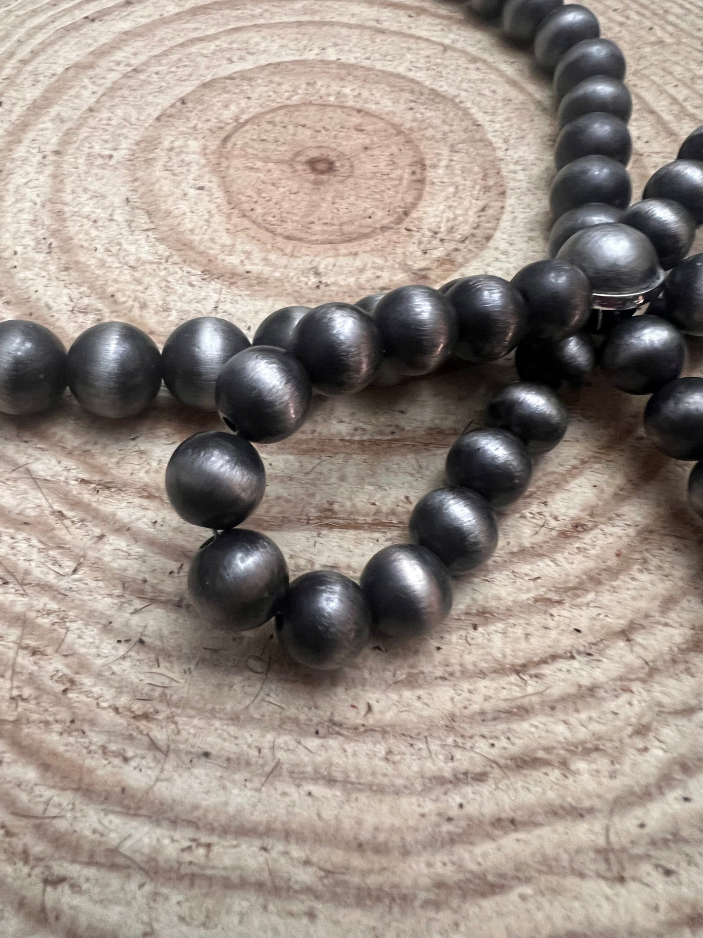 Western Faux Bow Pearl Necklace — 10mm Faux Sterling Pearls (16 Inch)