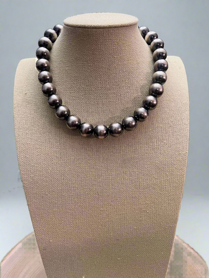 14mm Sterling Pearl Necklace — 16 inch