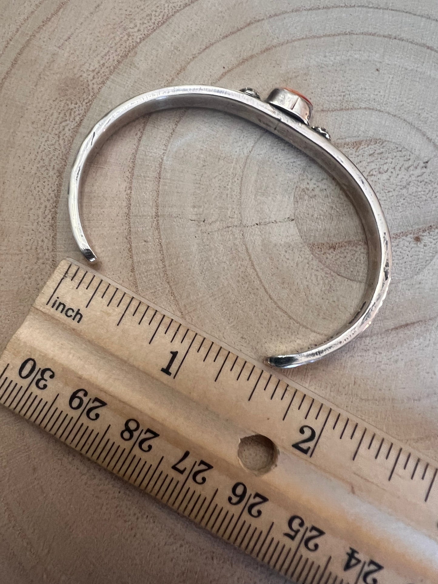 Jerome Delgarito Native American Sterling Silver & Spiny Oyster Bracelet — Delgarito Hallmark