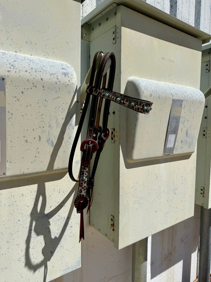 2800- Cheetah 1-1/2" Contour browband headstall