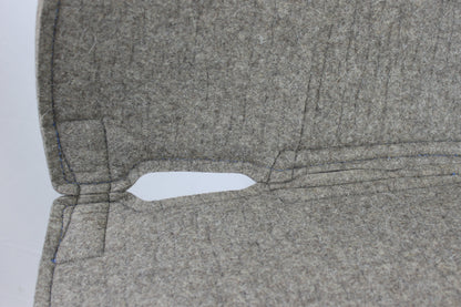 Natural Beige 100% Pressed Wool Round Saddle Pad with Blue Stitching