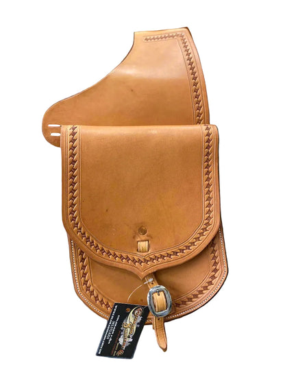 9" Natural Basket Border Saddle Bag