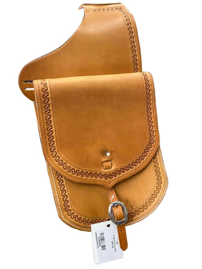 9" Natural Crazy Leg Border Saddle Bag