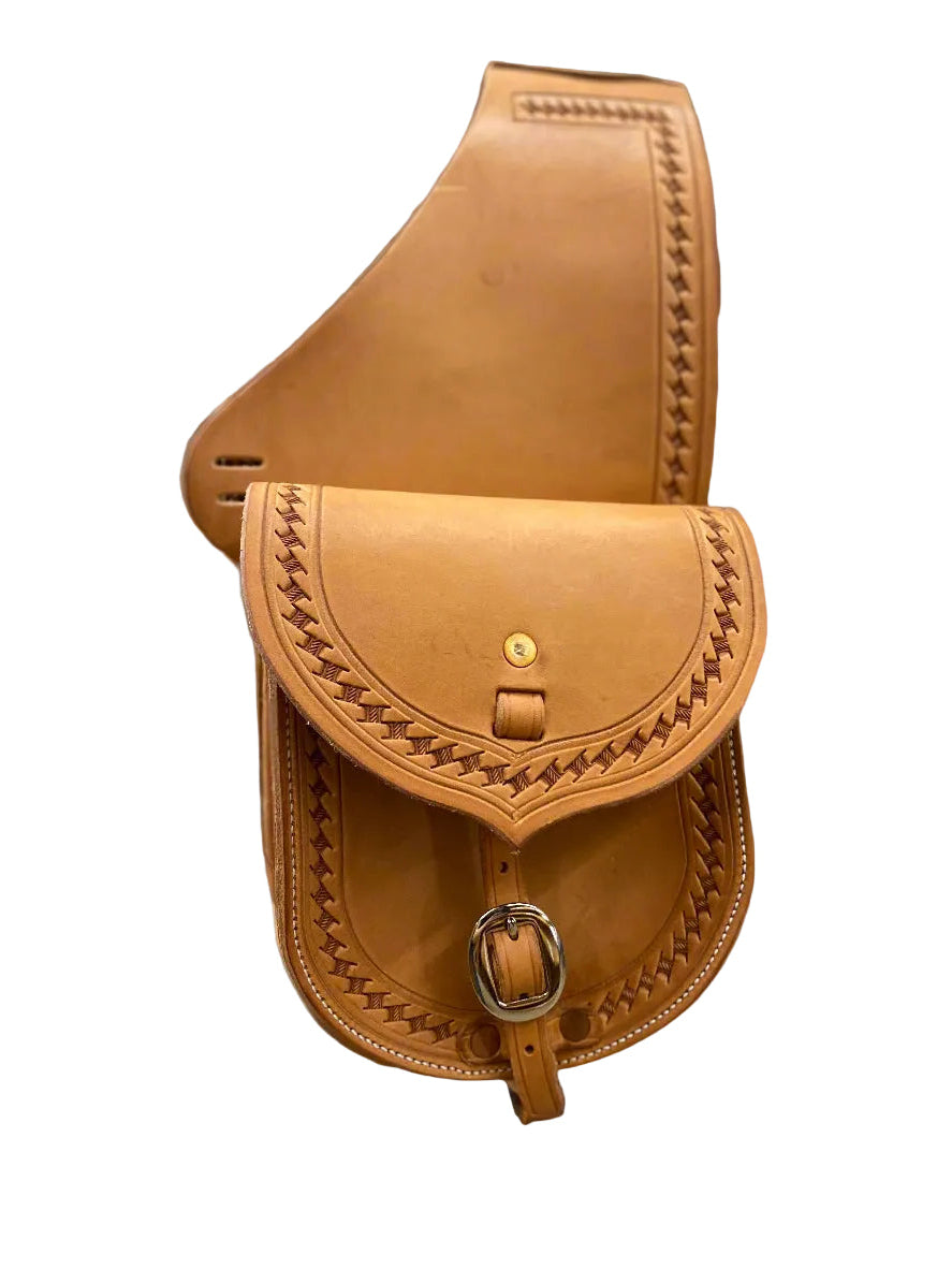 7" Natural Basket Border Saddle Bag