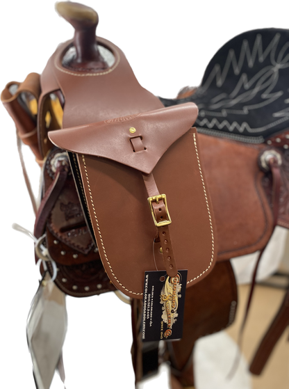 Ultra Rider Brown Horn Bag with Detachable Holster