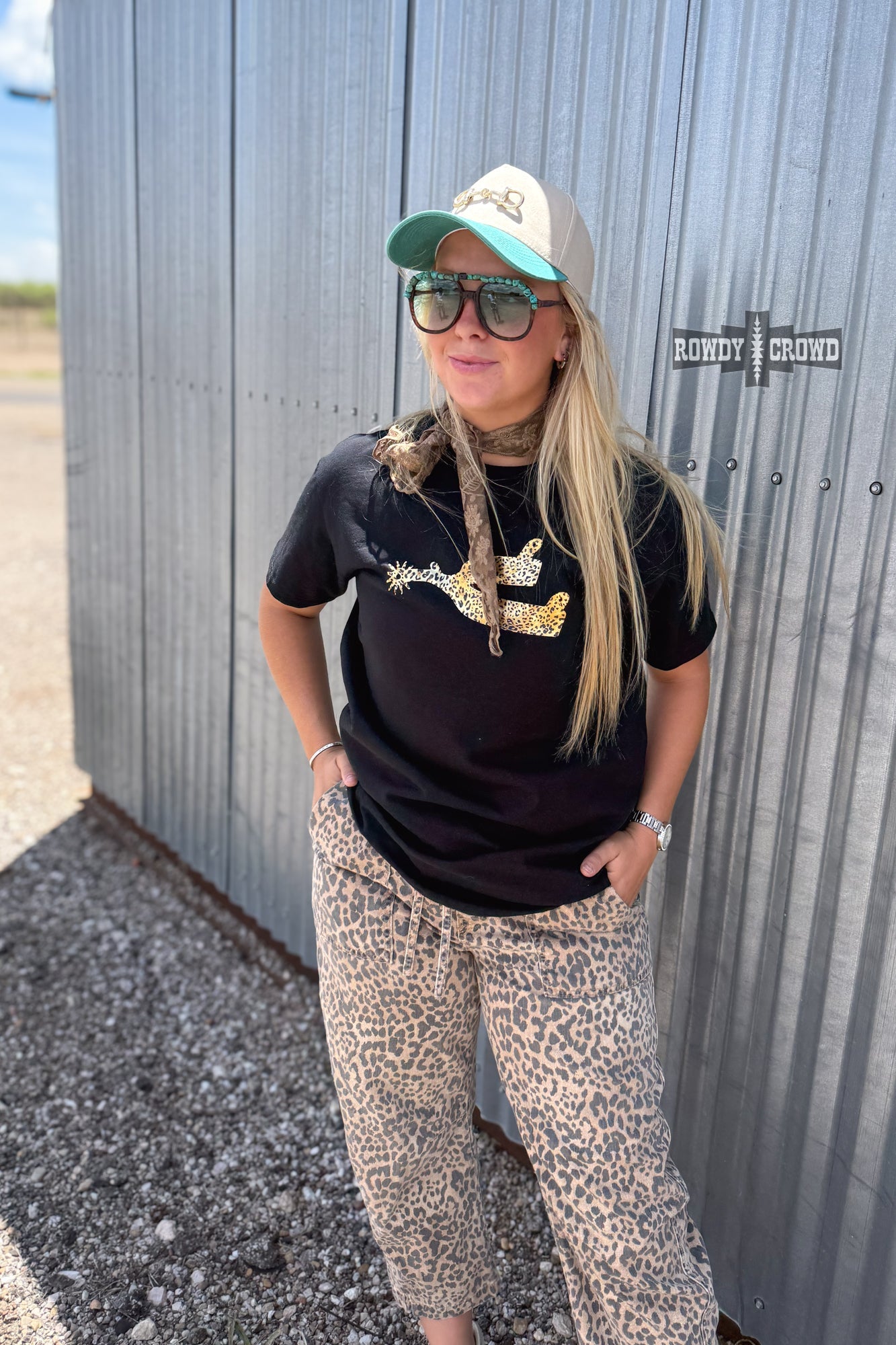 Leopard Spur Tee- BLACK