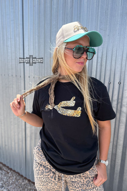 Leopard Spur Tee- BLACK