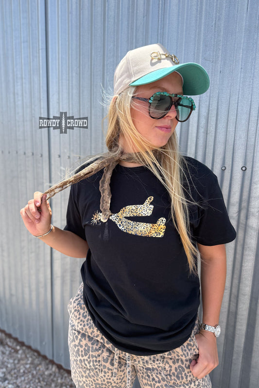 Leopard Spur Tee- BLACK