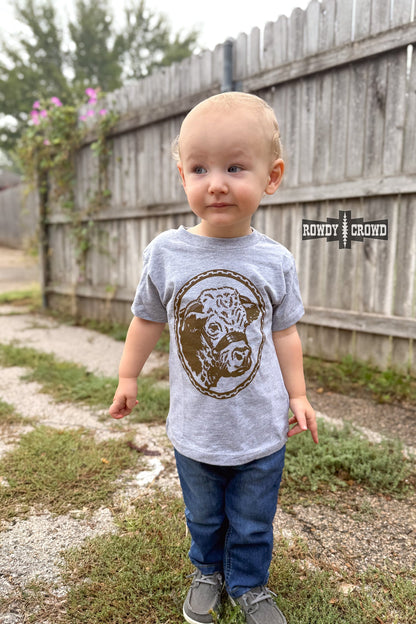 DS KIDS Happy Hereford Tee- BROWN