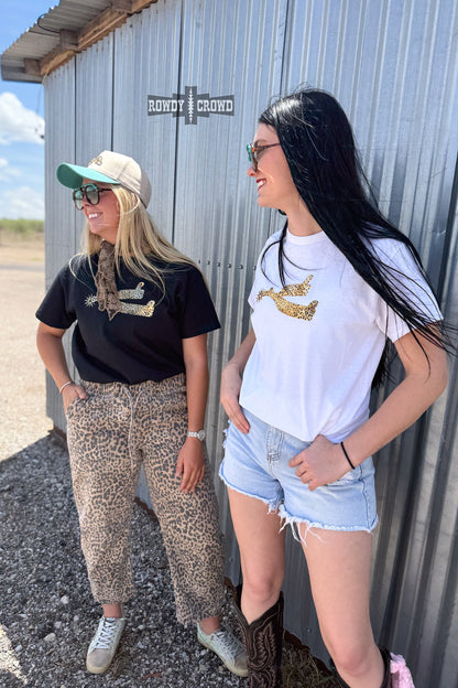 Leopard Spur Tee- BLACK