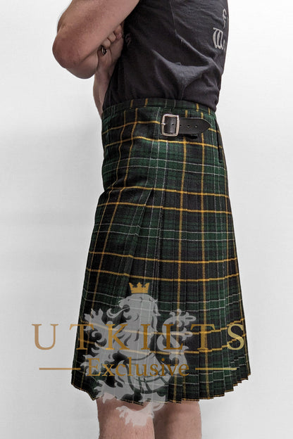 Traditional Kilt – Premium 6–8 Yard Wool, Irish Black