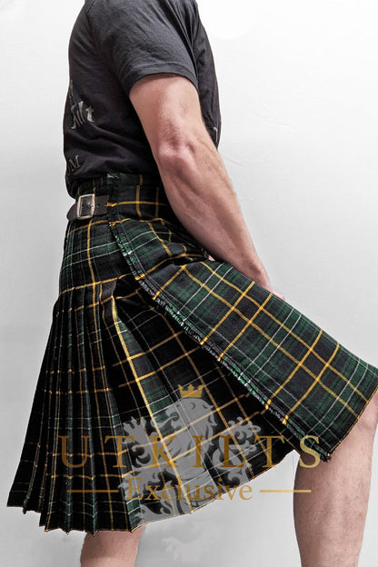 Traditional Kilt – Standard 4–5 Yard Wool, Irish Black
