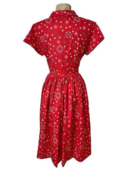 Scout for Loco Lindo 40s Style Red Bandana Print Willow Dress