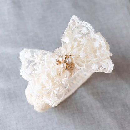 Elastic Pearl Lace Headband