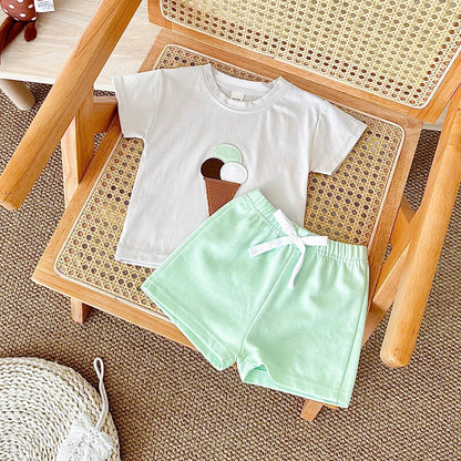 Waffle Cone Ice Cream Shorts Set
