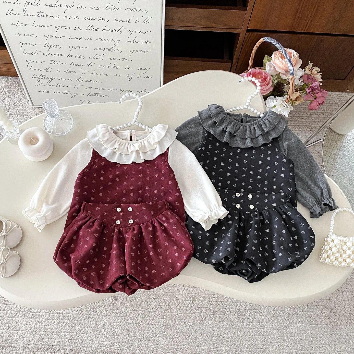 Leafy Doll Ruffled Set. 3Pcs