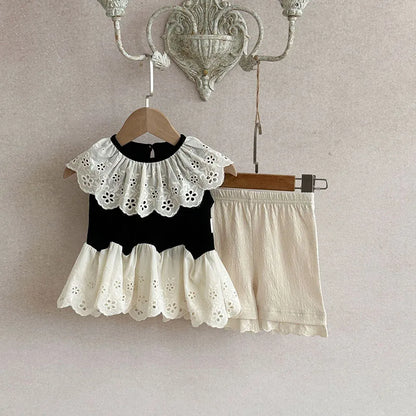 Eyelet Top and Shorts Outfit