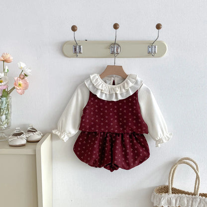 Leafy Doll Ruffled Set. 3Pcs