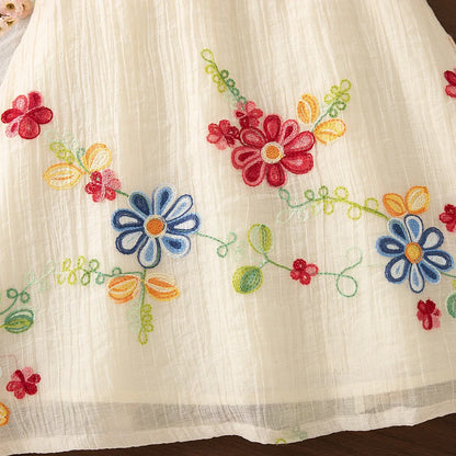 Embroidered Round Neck Dress