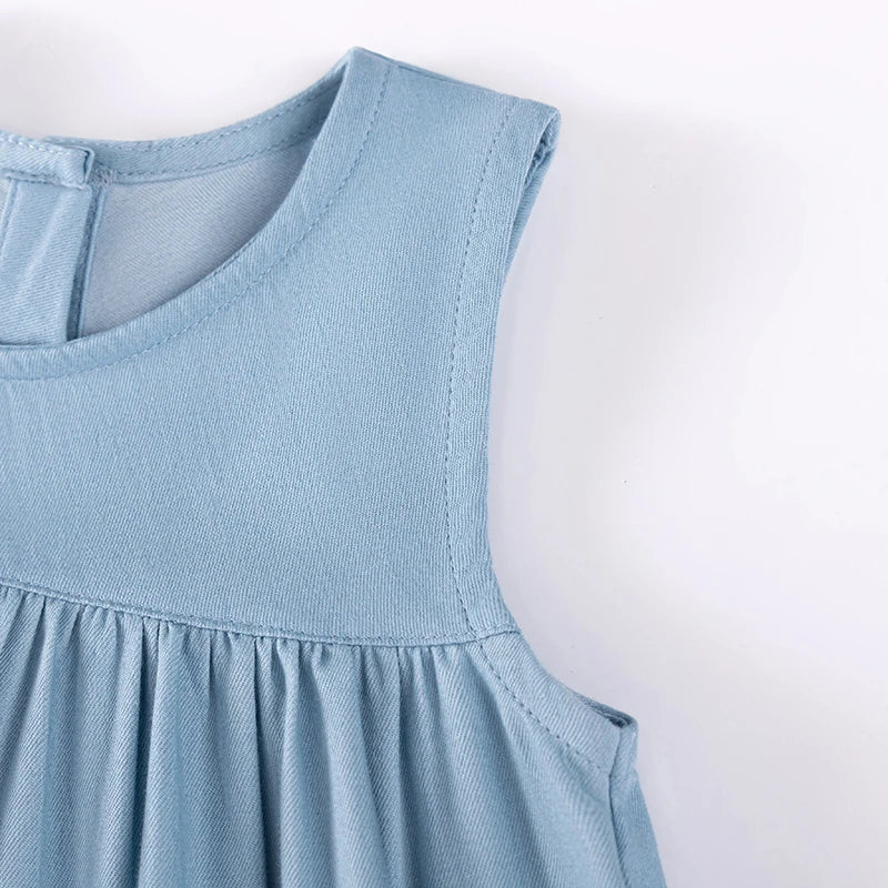 Sleeveless Cherry Blue Dresses
