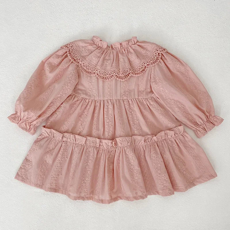 Lace Lapel Euro Style Dress