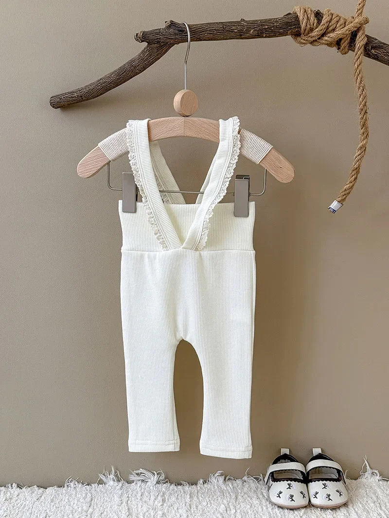Lace Frill Suspender Leggings