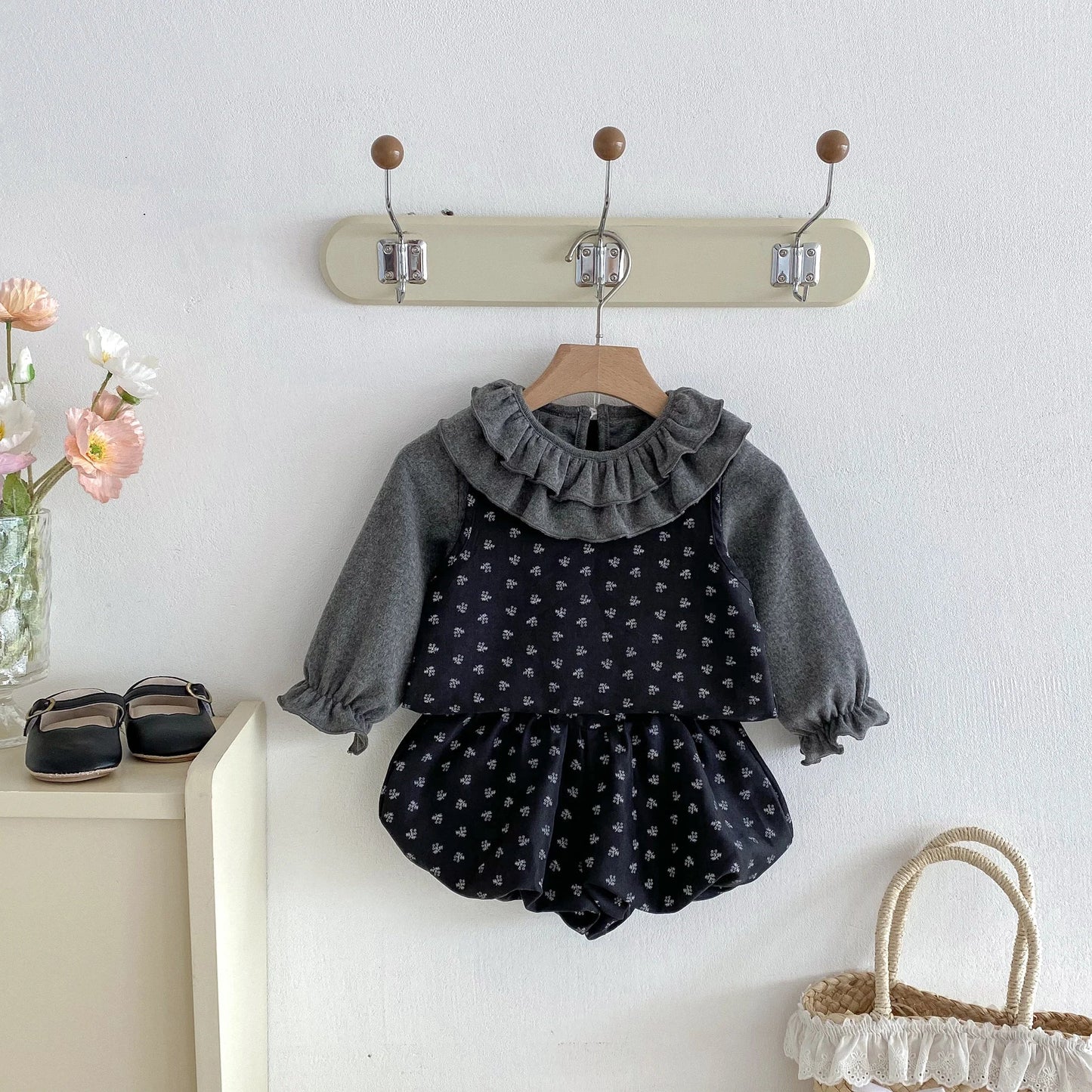 Leafy Doll Ruffled Set. 3Pcs