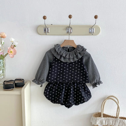 Leafy Doll Ruffled Set. 3Pcs