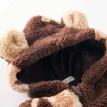 Teddy Bear Fleece Hooded Jumpsuit