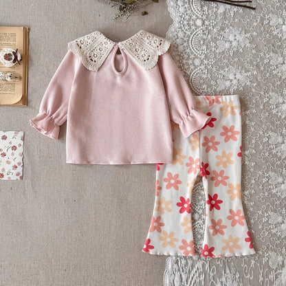 Crochet Lapel Floral Set