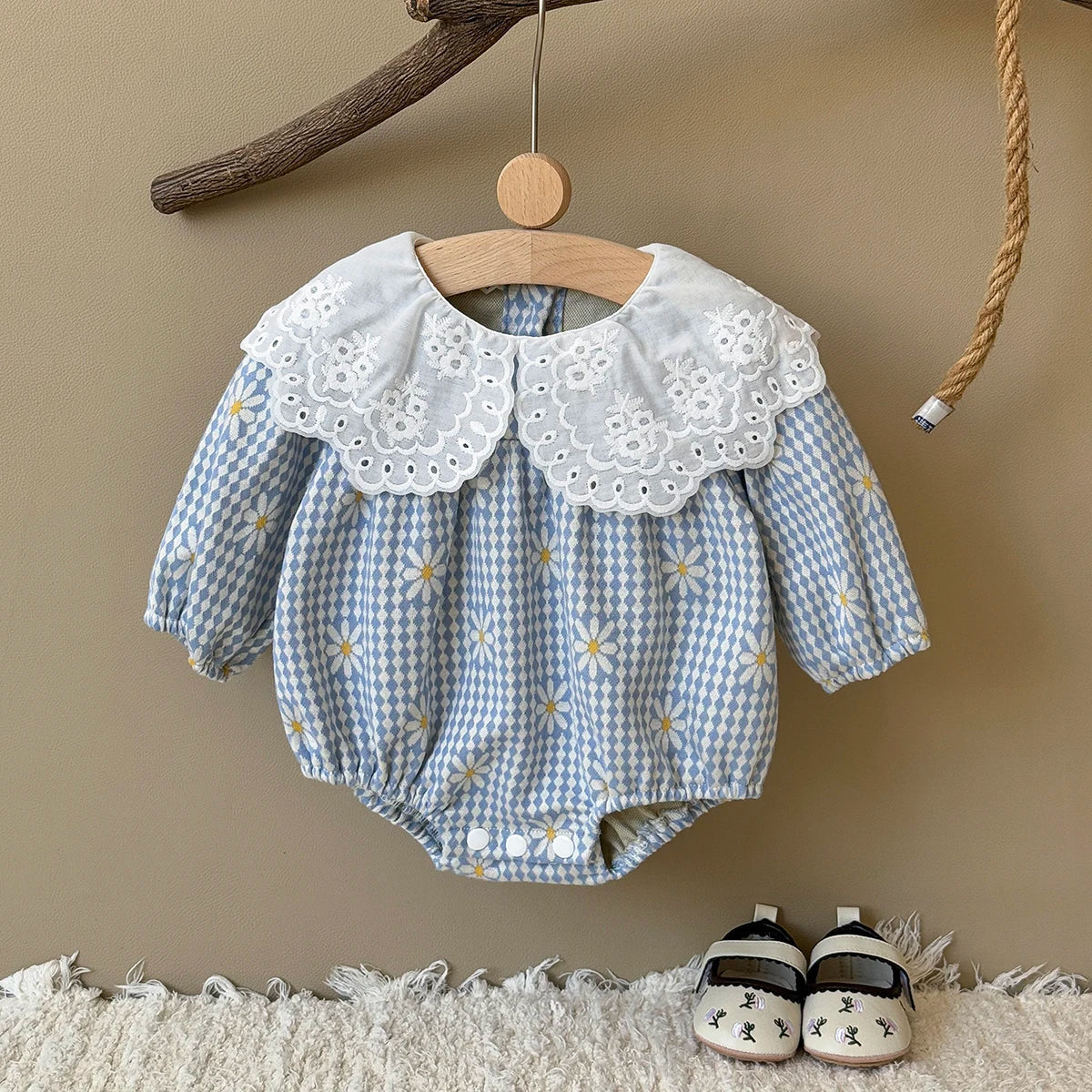 Lace Floral Doll Collar Romper