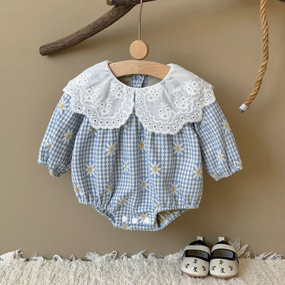 Lace Floral Doll Collar Romper