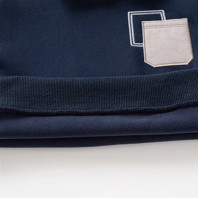 Denim Collar Sweatshirt