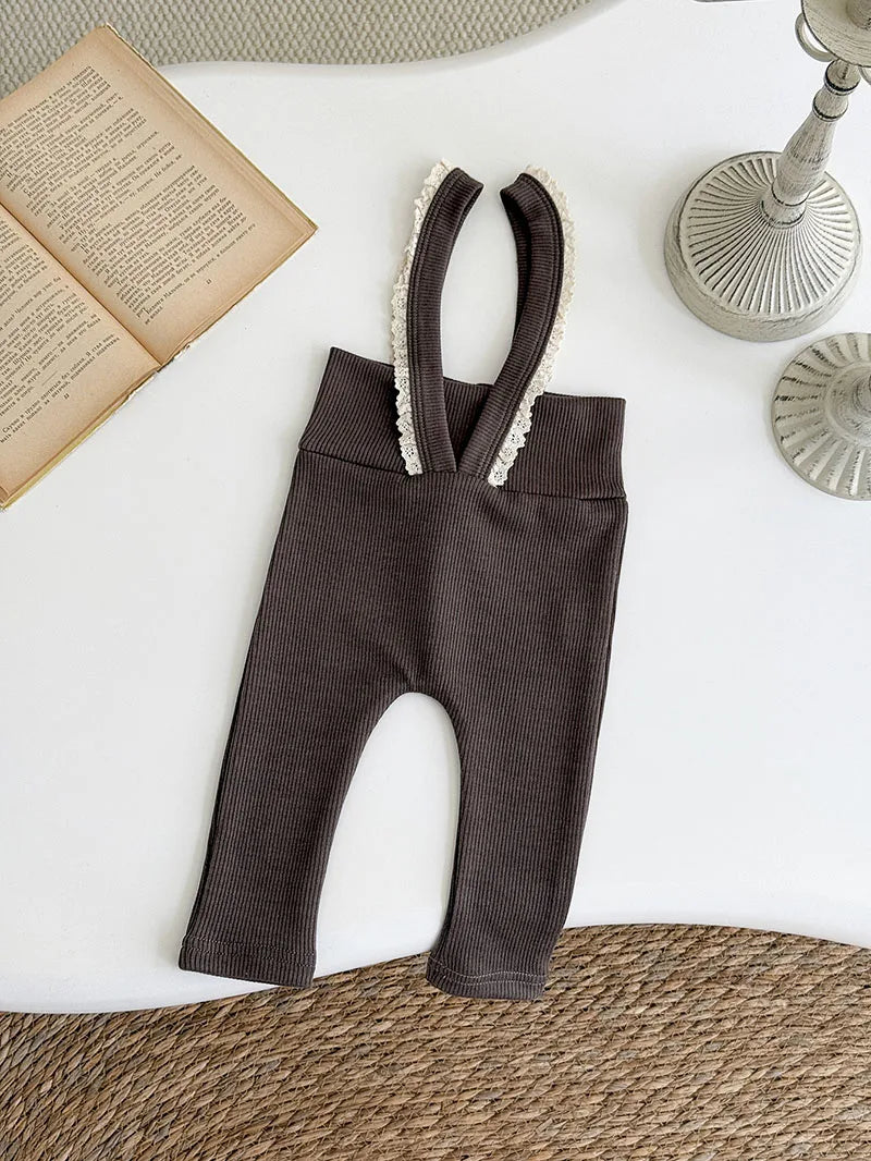 Lace Frill Suspender Leggings