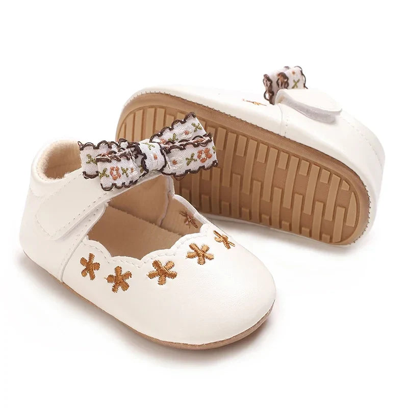Floral Embroidered Pre Walker Shoes