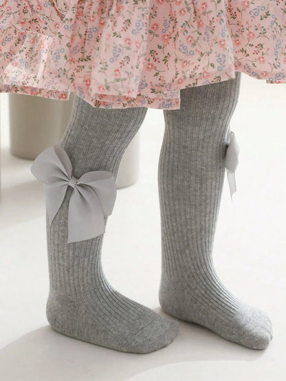 Side Bowknots Knit Leggings
