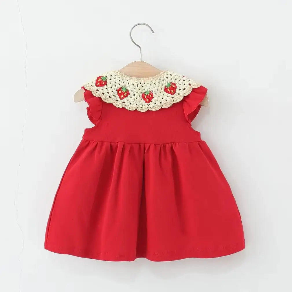 Strawberry Crochet Dress w Bag