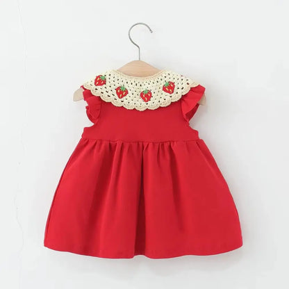 Strawberry Crochet Dress w Bag