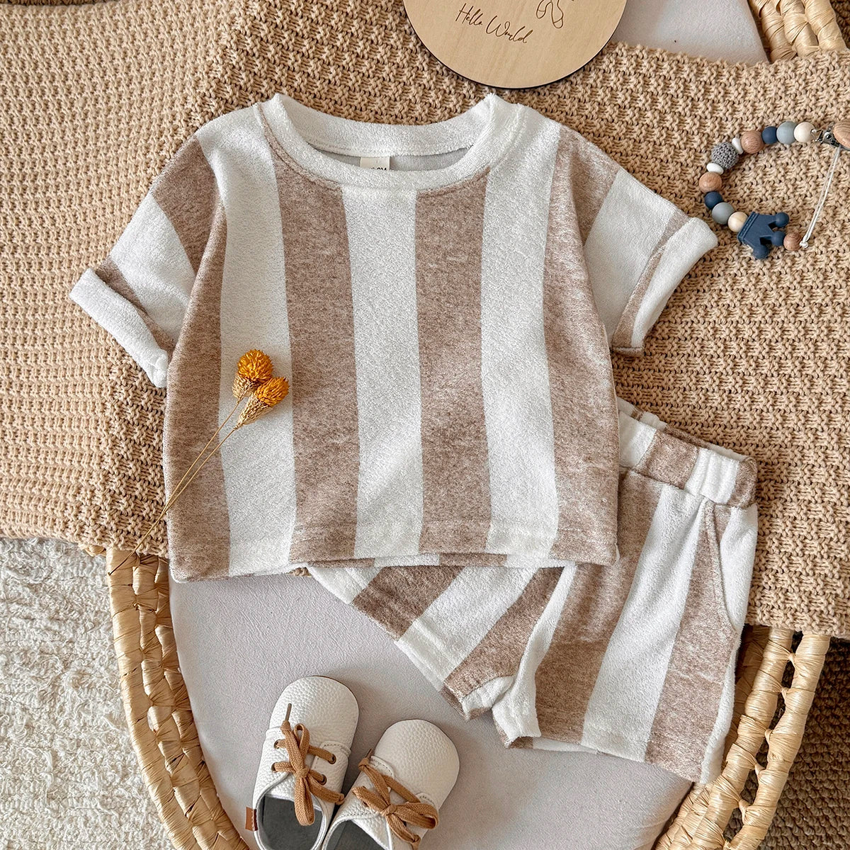 Striped Shorts Sand Set