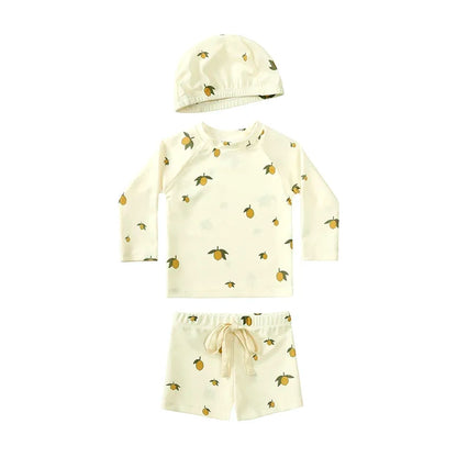 Boys Long sleeve Swimsuit Set. 3Pcs