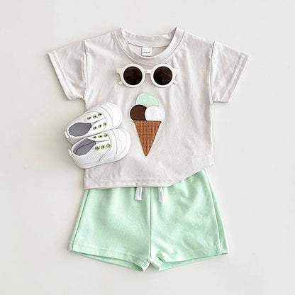 Waffle Cone Ice Cream Shorts Set