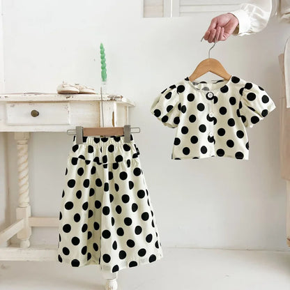 Polka Dot Wide Pants Set