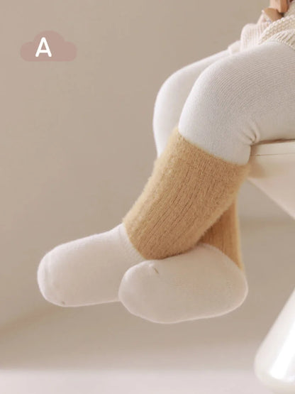 Fleece Lining Color Block Socks