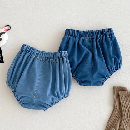 Pocketed Denim Bloomer Shorts