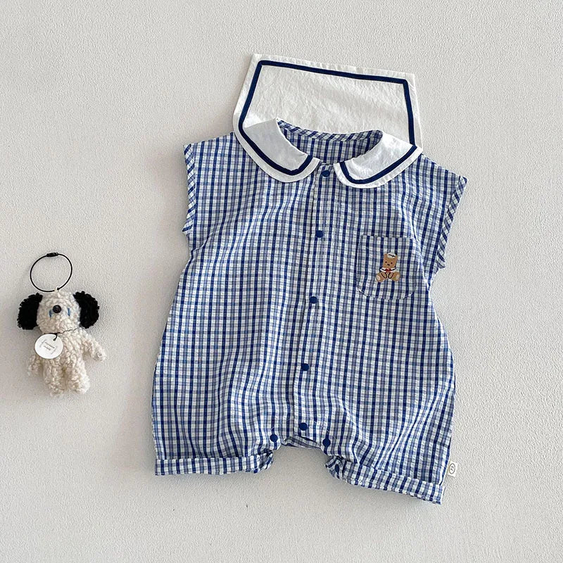 Checkered Bear Jumpsuit