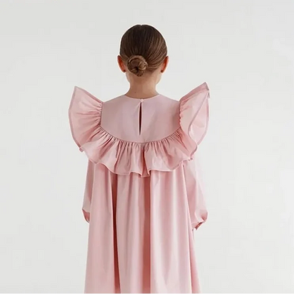 Flying Sleeve Ruffle Dress