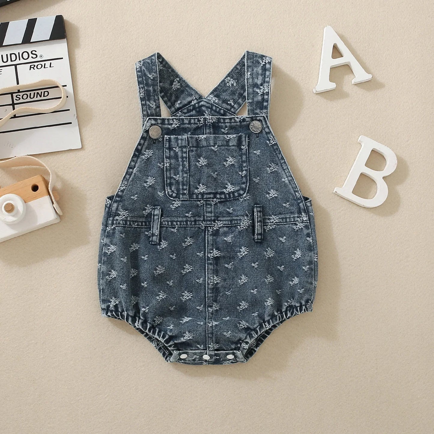 Denim Pocketed Romper